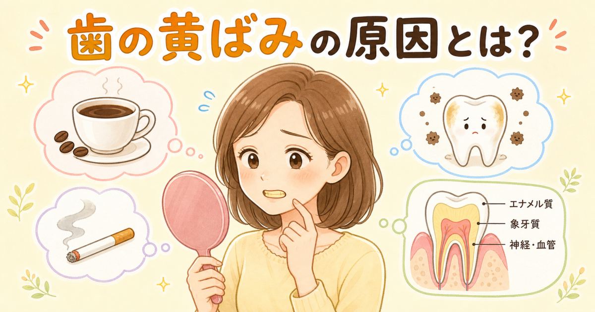 歯の黄ばみが気になり始めたら！知っておきたい主な原因